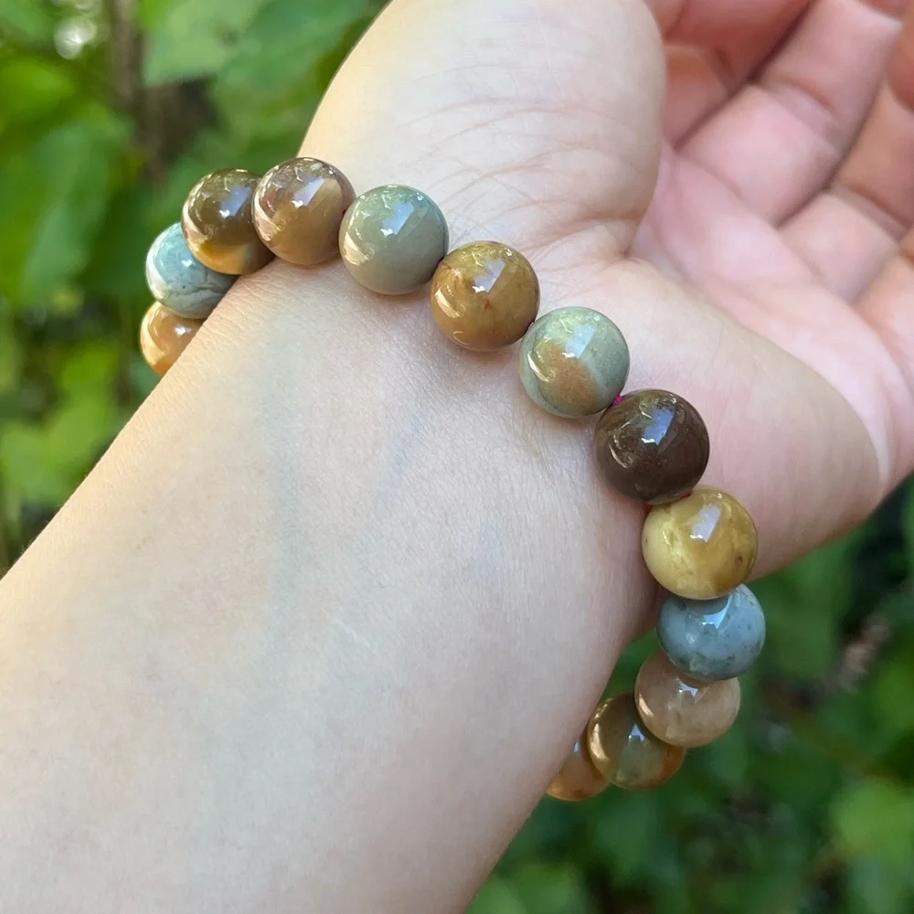 10mm stretchable multicolor‎ brown Alashan bracelet
